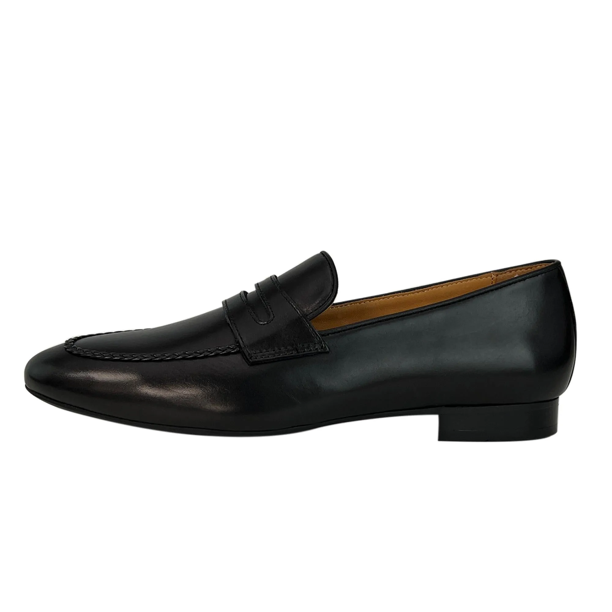 AiciBerllucci  Black Calfskin Leather & Sheepskin  lining-Loraine-Penny Loafers for Women- Comfort Flat Shoes- Slip-on Women Loafers -Shoes Casual