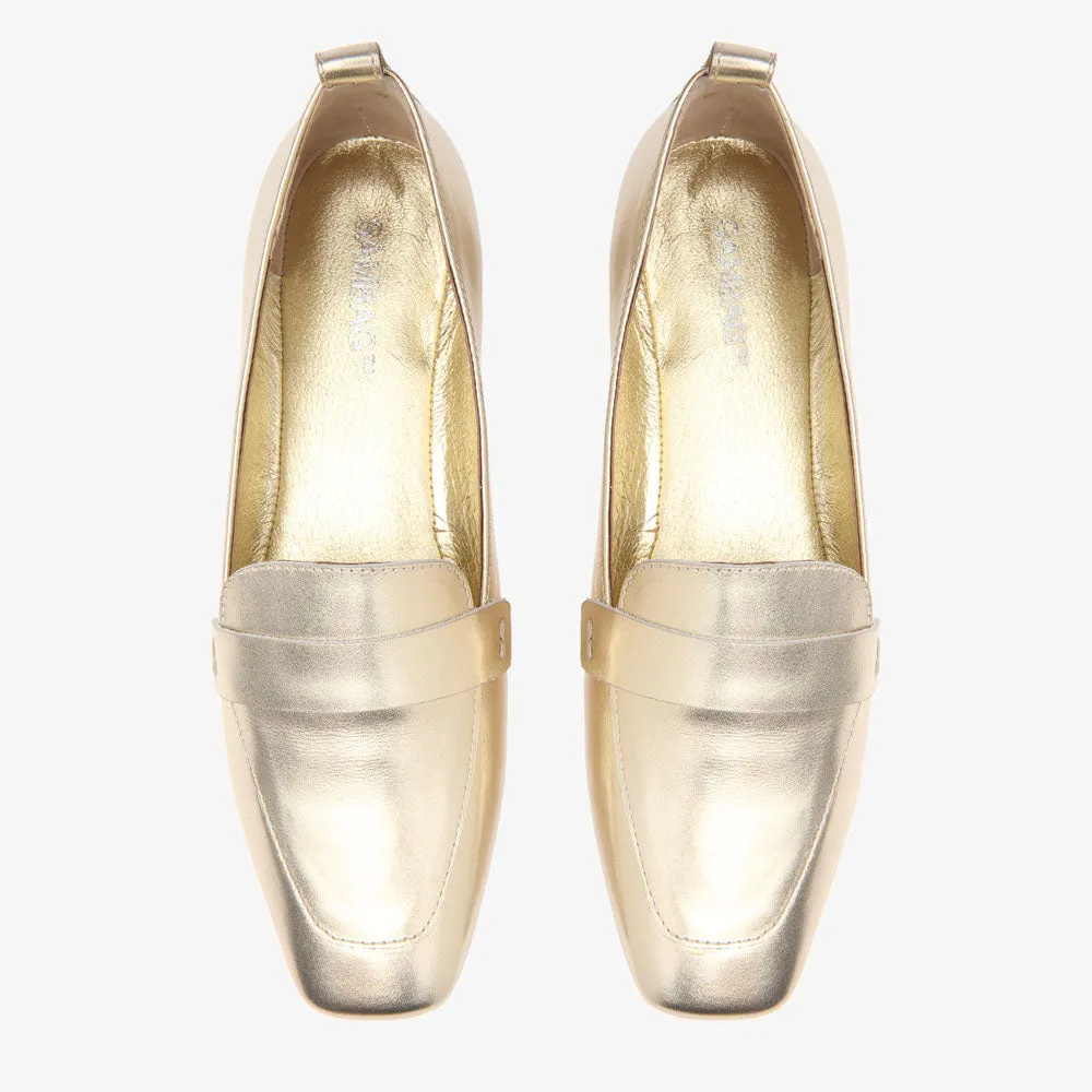 Alessandra Gold leather loafer