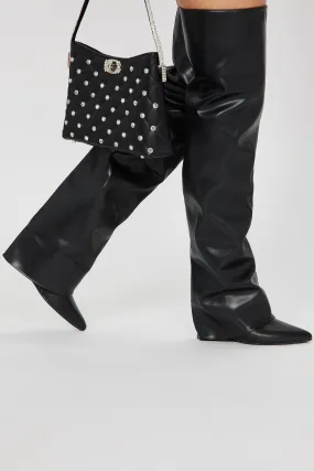 Amari Overlay Boots - Black