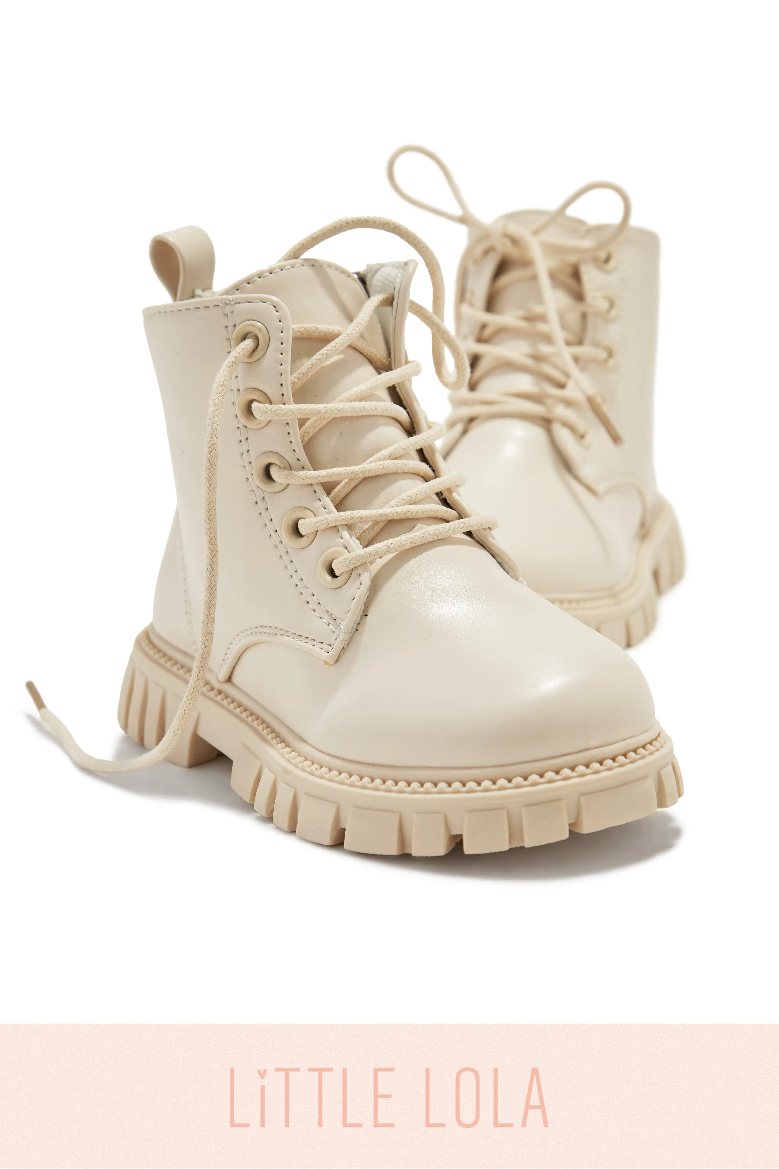 Ariella Lace Up Boots - Nude