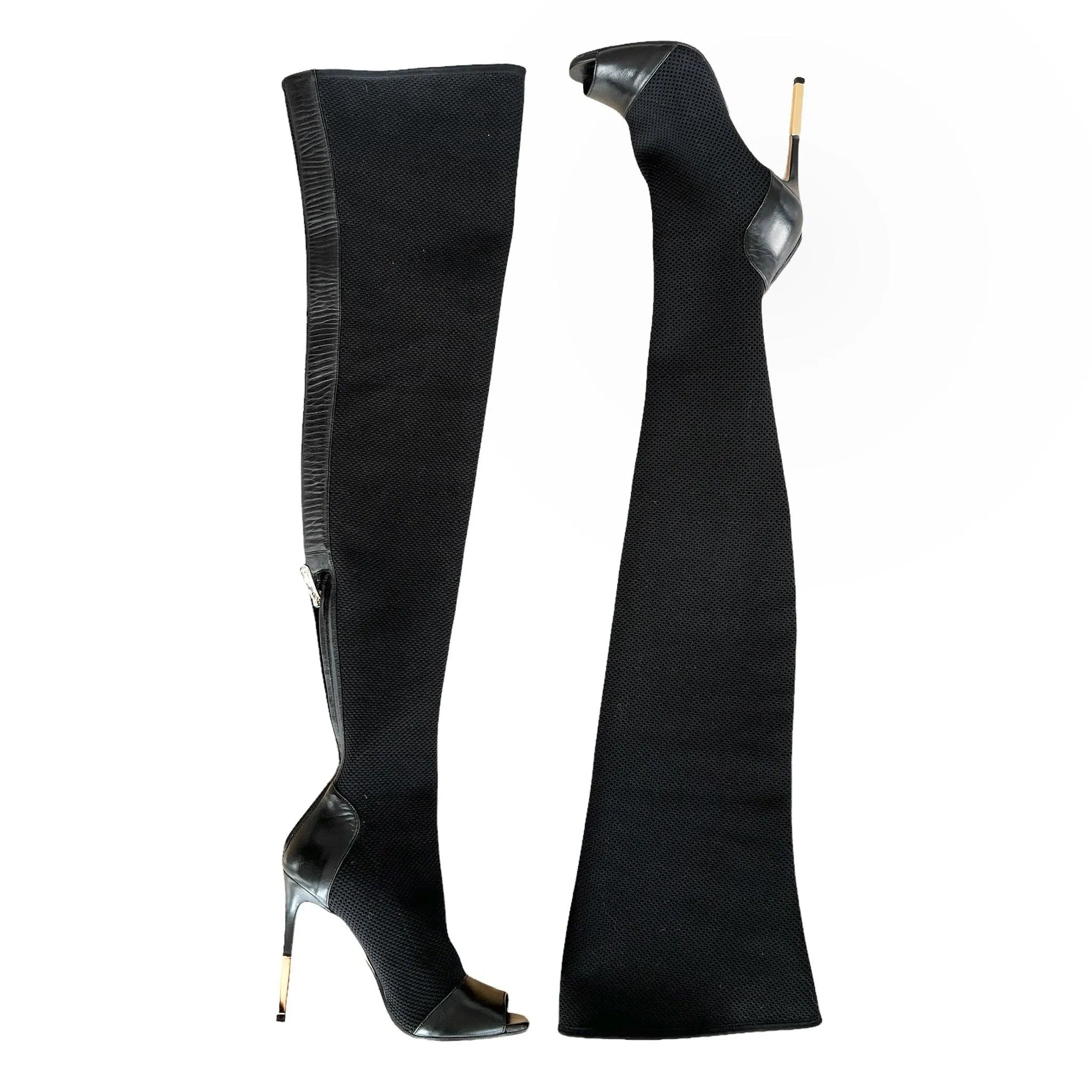 Balmain Black Over the Knee Aubane Boots 37