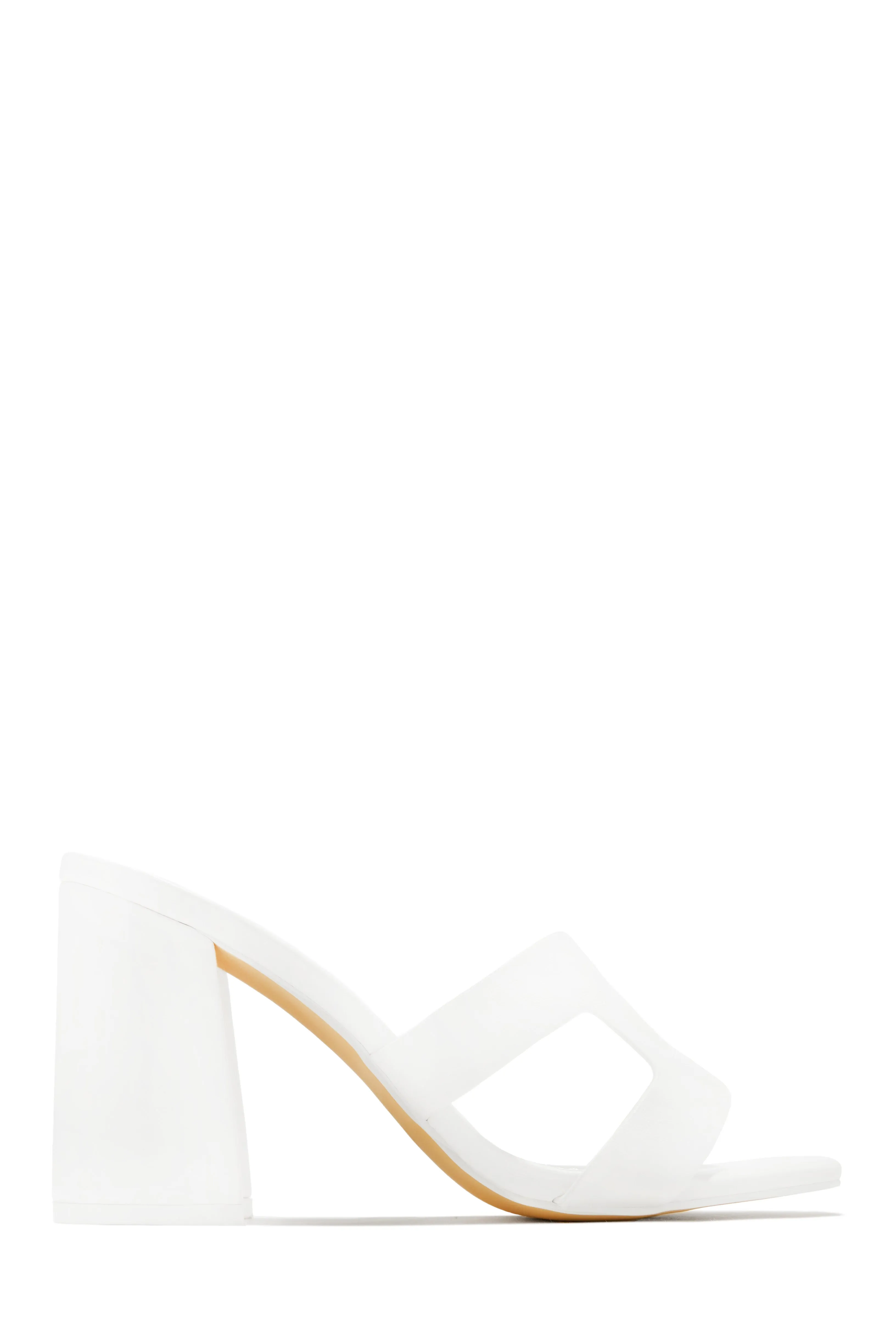 Bianka Block Mid Heels - White