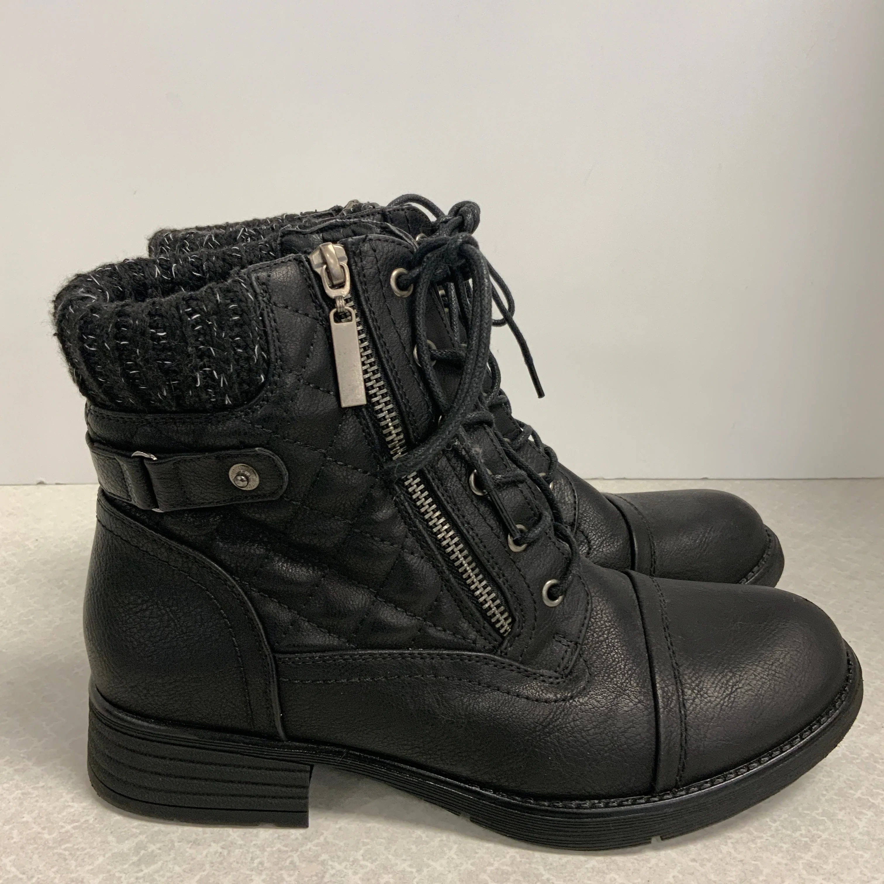 Boots Combat By STQ In Black, Size: 9