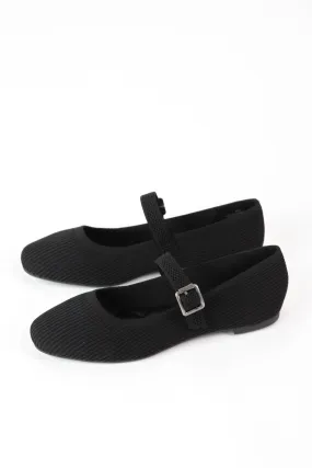 Brita Mary Jane Ballet Flat, Black Knit