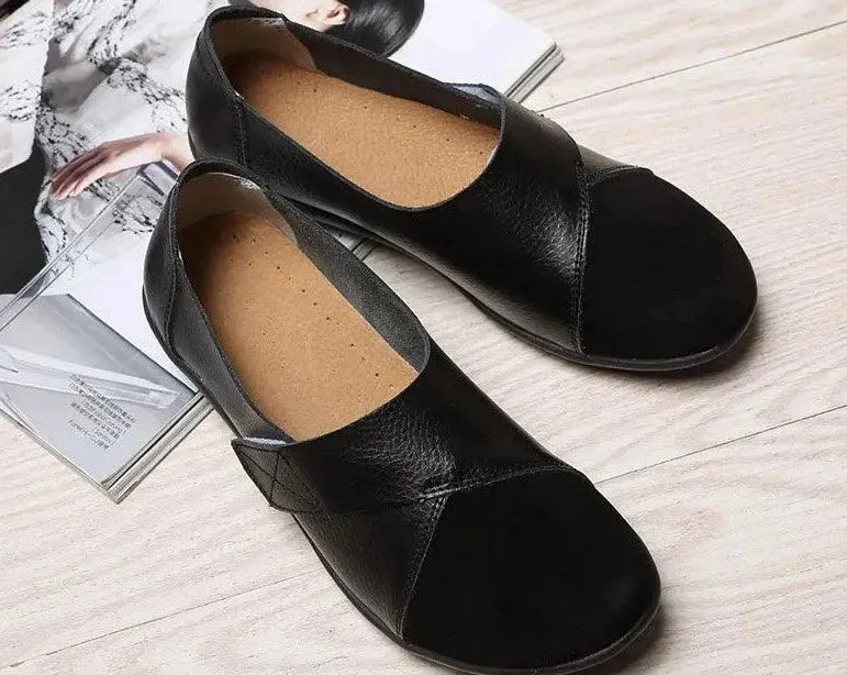 Candy Leather Flats Loafers Women's Casual Shoes #999