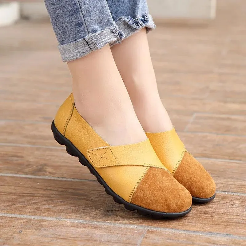 Candy Leather Flats Loafers Women's Casual Shoes #999