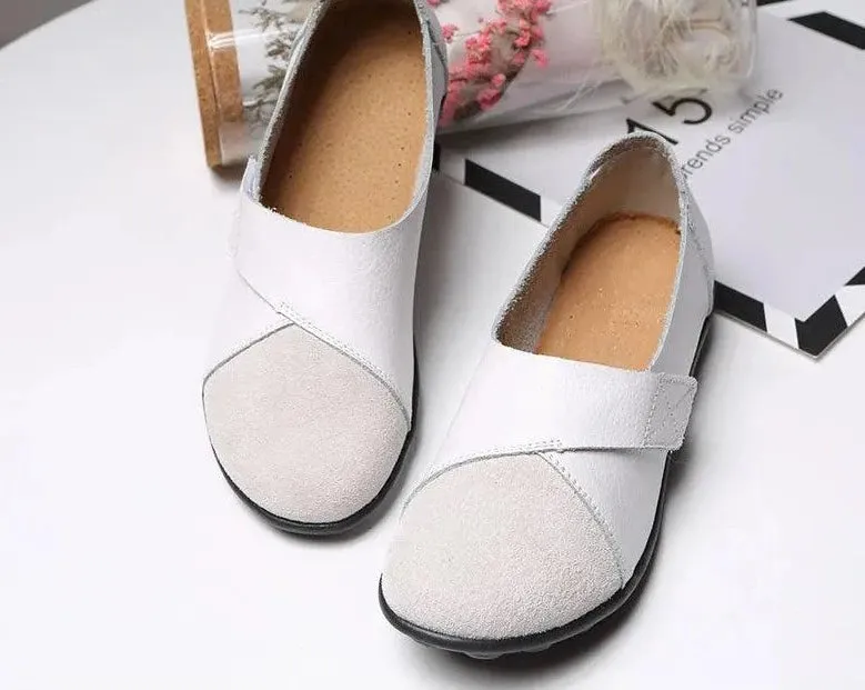 Candy Leather Flats Loafers Women's Casual Shoes #999