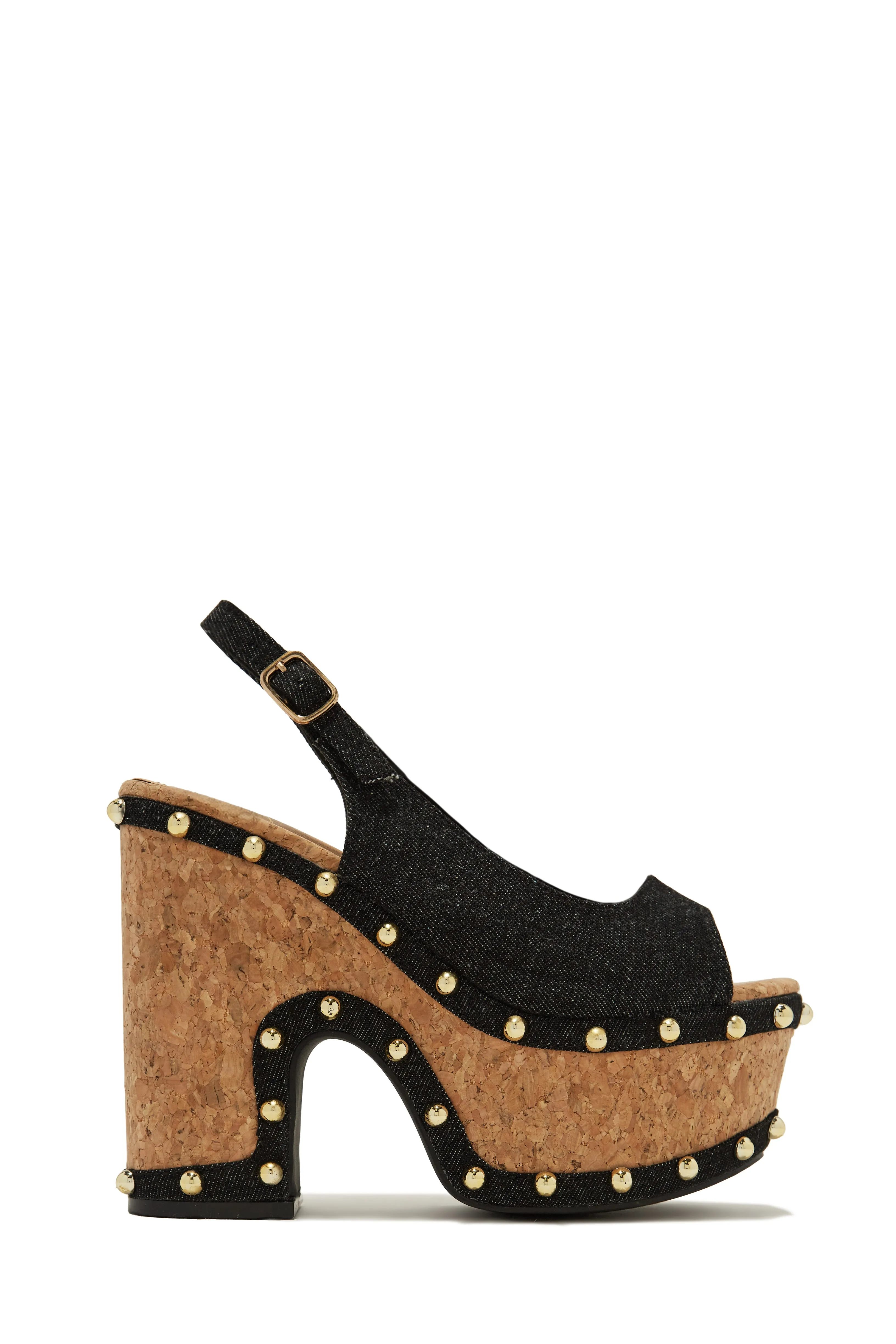 Clarisse Platform Block Heels - Black