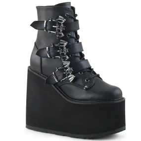 Demonia Swing-103 Wedge Platform Triple Buckle Boot