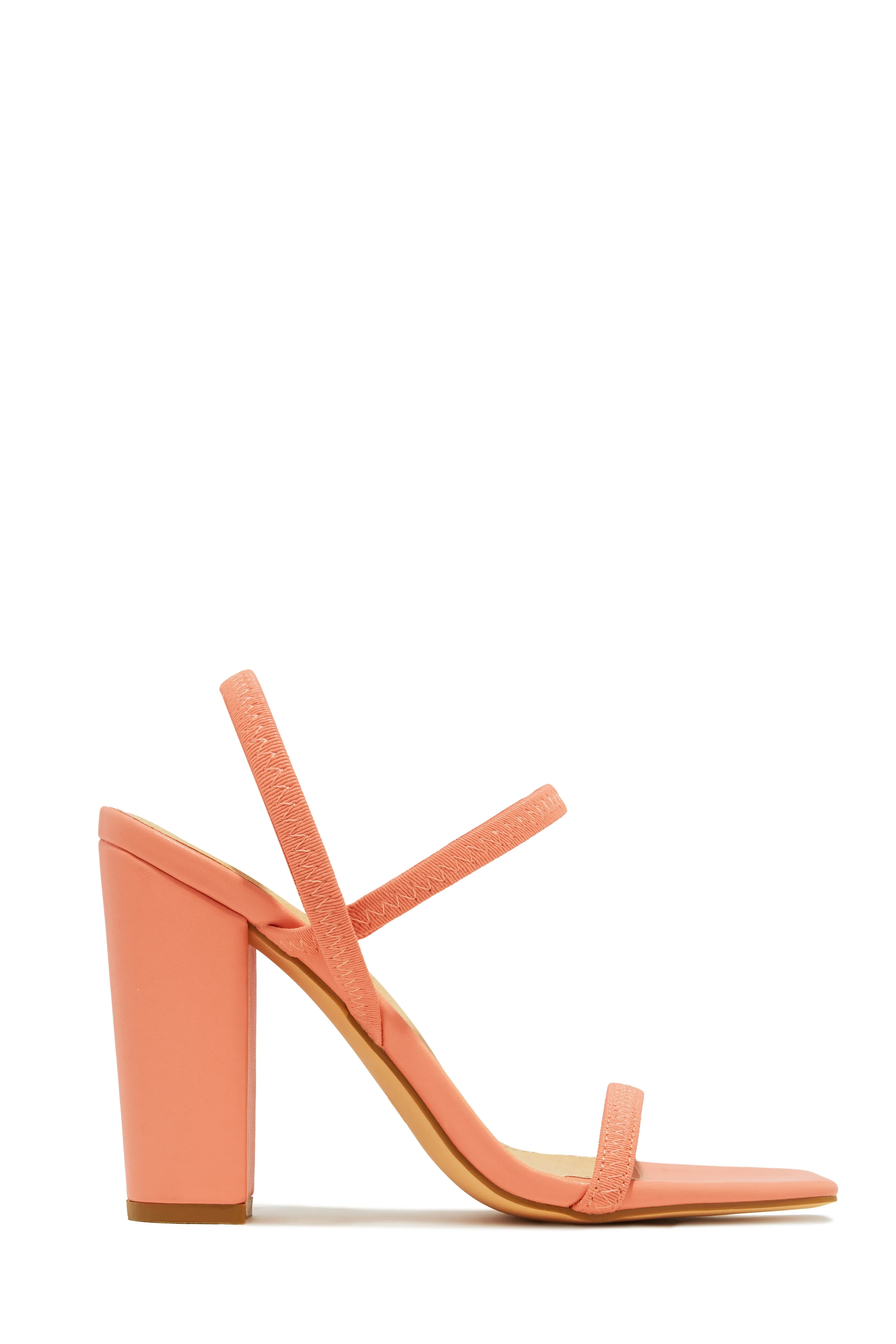 Emerie Slingback Block High Heels - Coral