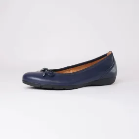 Erna Navy Leather Ballet Flats