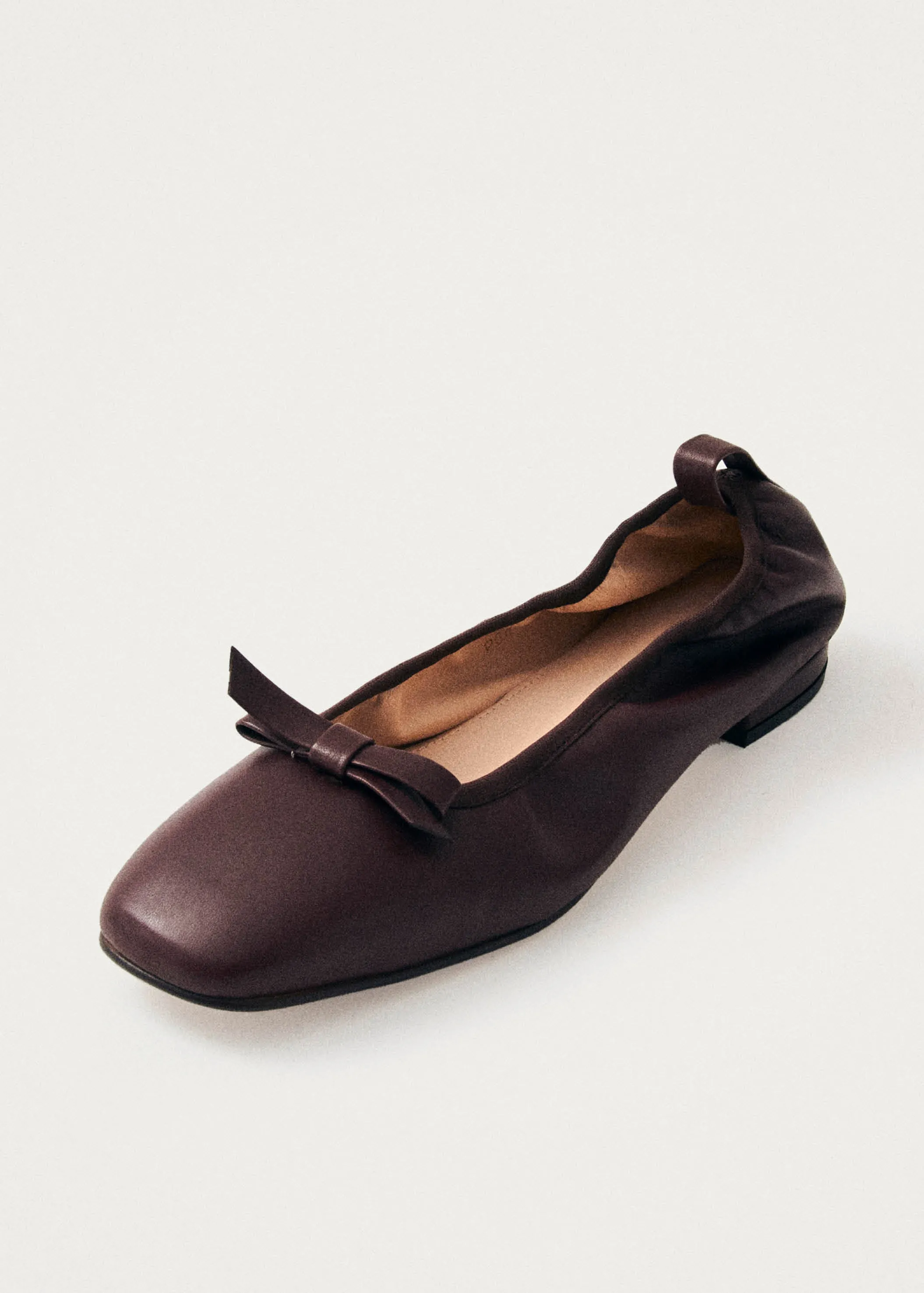 Freya Brown Leather Ballet Flats