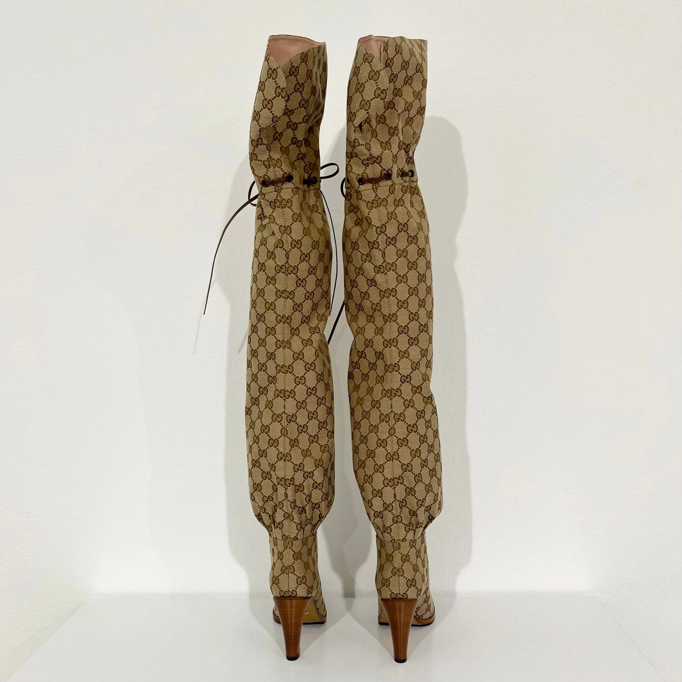 Gucci Monogram Over the Knee Boots