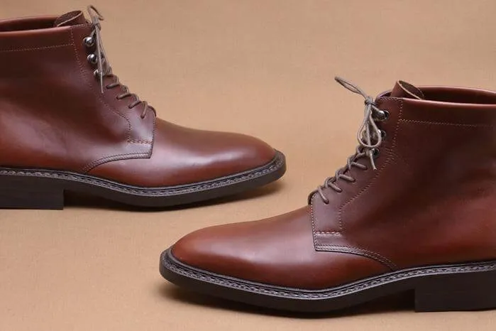 Handmade Brown Leather Lace Up Boot