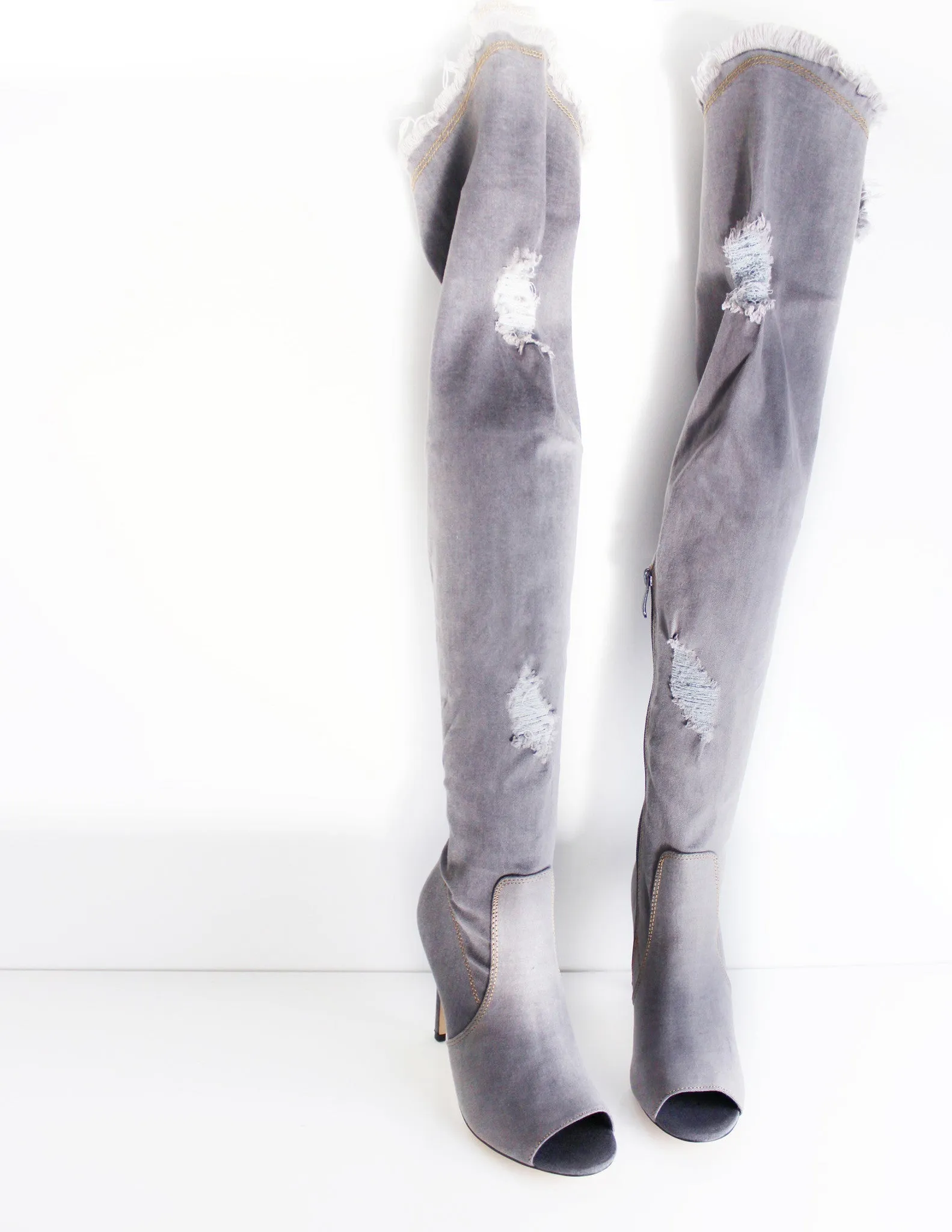 INERTIA DENIM OVER THE KNEE BOOTS