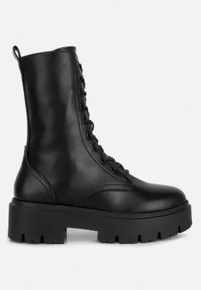 Jaimi Ankle Length Combat Platform Boots