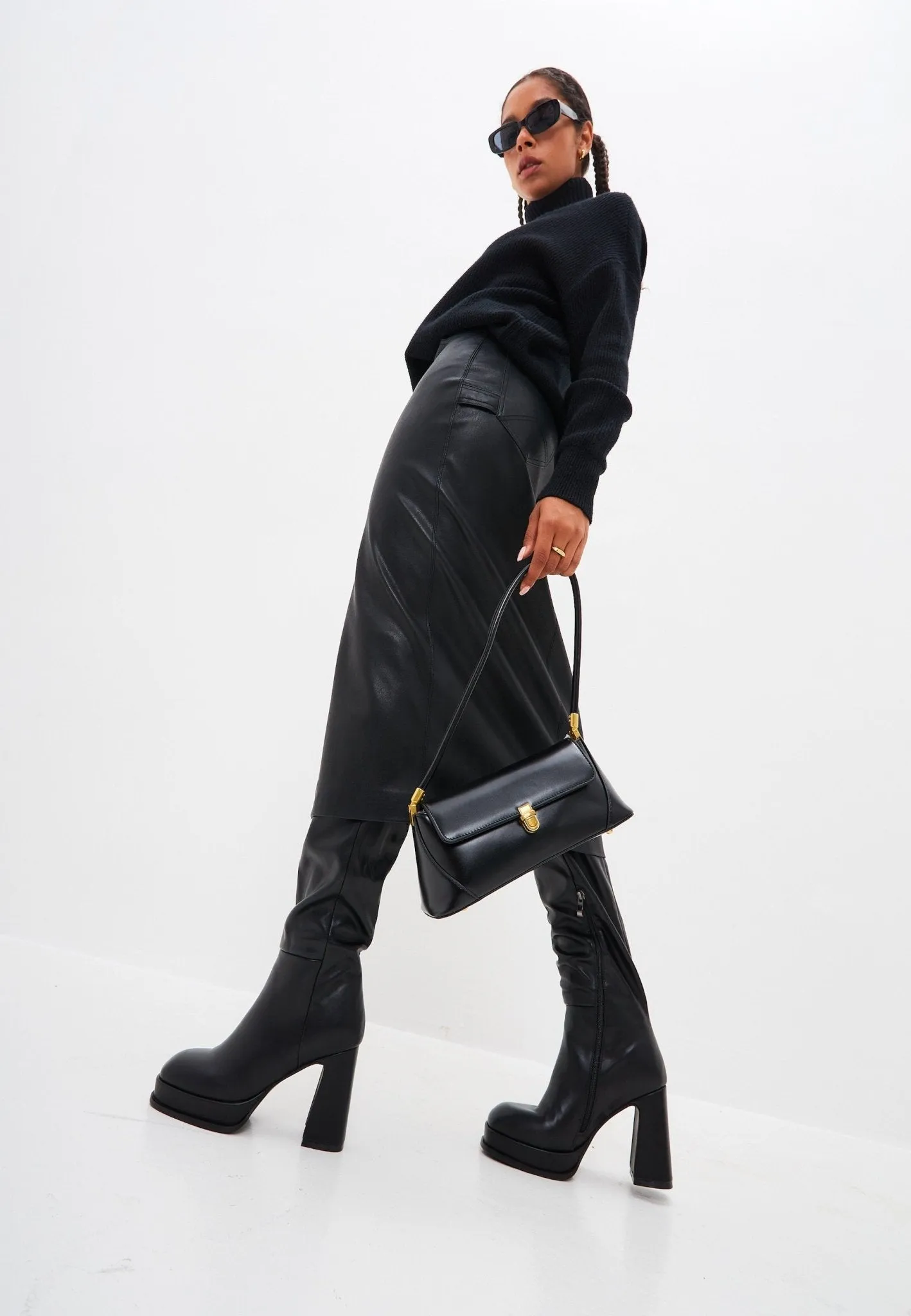 Luxury Leather Over-the-Knee Boots - Black