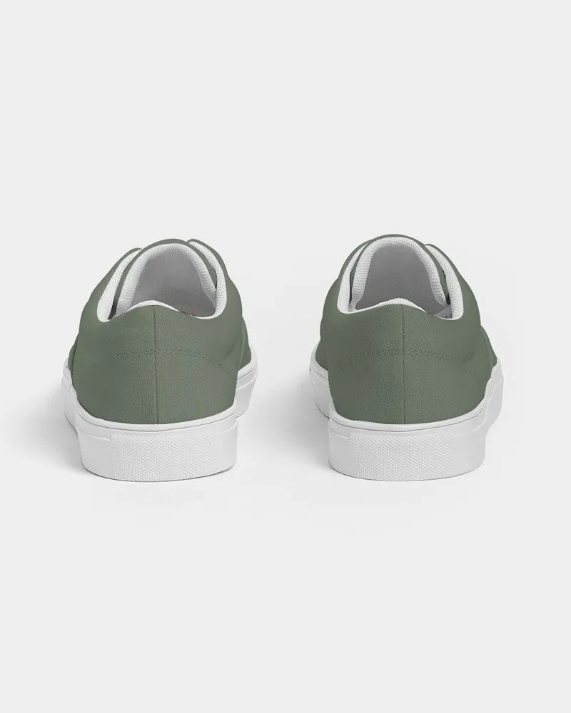 Medium Dark Warm Green Men's Canvas Sneakers | Men's | Medium Dark Pale Pastel Warm Green | C15M0Y30K60