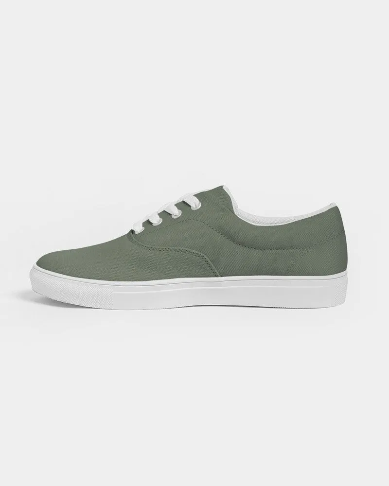 Medium Dark Warm Green Men's Canvas Sneakers | Men's | Medium Dark Pale Pastel Warm Green | C15M0Y30K60