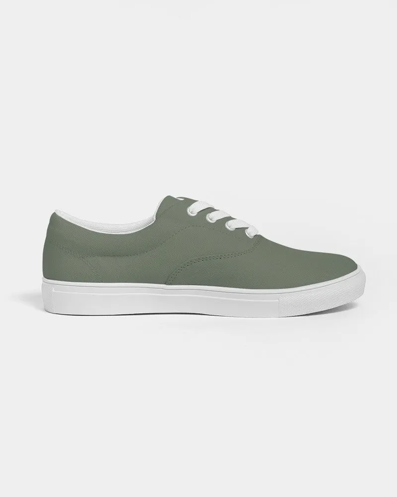 Medium Dark Warm Green Men's Canvas Sneakers | Men's | Medium Dark Pale Pastel Warm Green | C15M0Y30K60