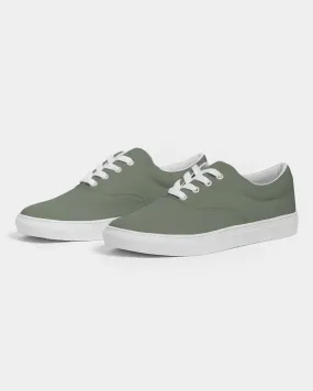 Medium Dark Warm Green Men's Canvas Sneakers | Men's | Medium Dark Pale Pastel Warm Green | C15M0Y30K60