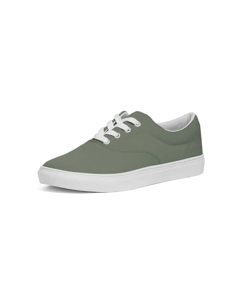 Medium Dark Warm Green Men's Canvas Sneakers | Men's | Medium Dark Pale Pastel Warm Green | C15M0Y30K60