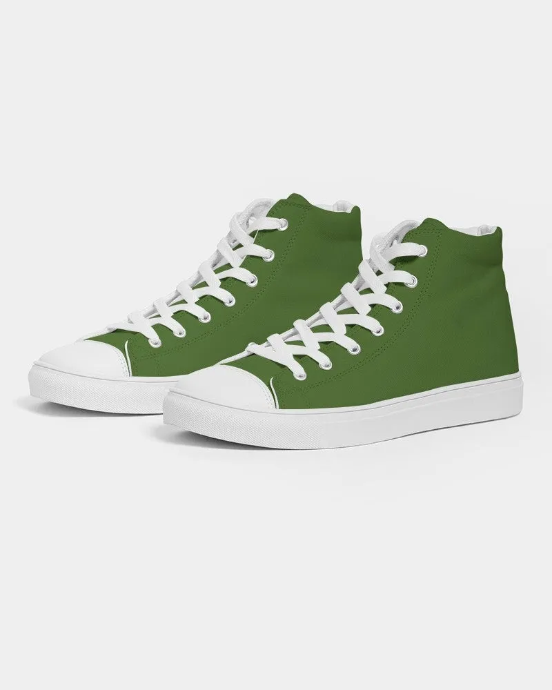 Medium Dark Warm Green Men's High-top Canvas Sneakers | Men's | Medium Dark Pure Warm Green | C50M0Y100K60