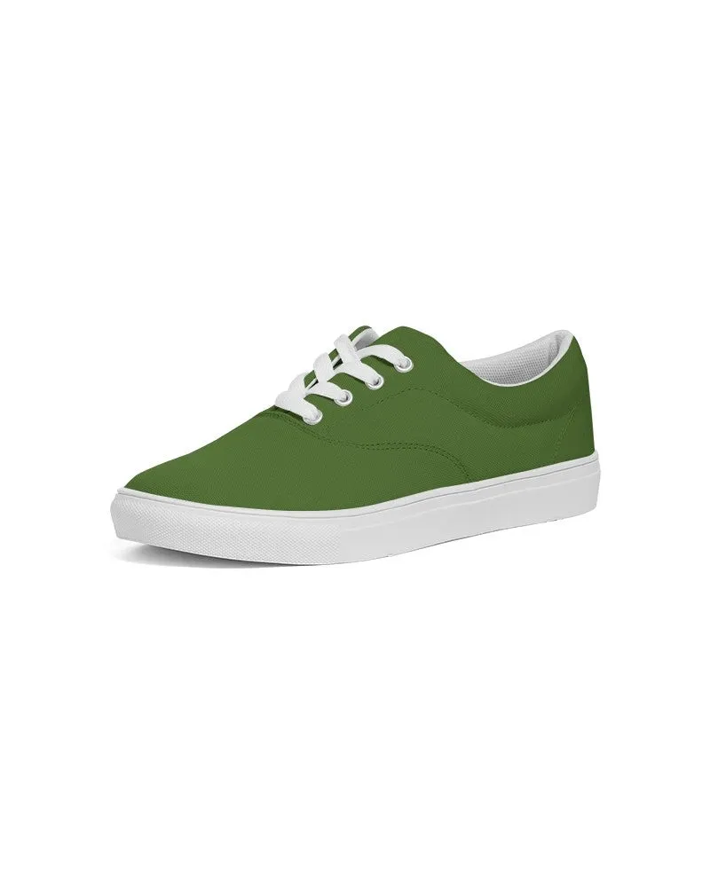 Medium Dark Warm Green Women's Canvas Sneakers | Women's | Medium Dark Pure Warm Green | C50M0Y100K60