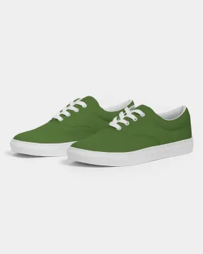 Medium Dark Warm Green Women's Canvas Sneakers | Women's | Medium Dark Pure Warm Green | C50M0Y100K60