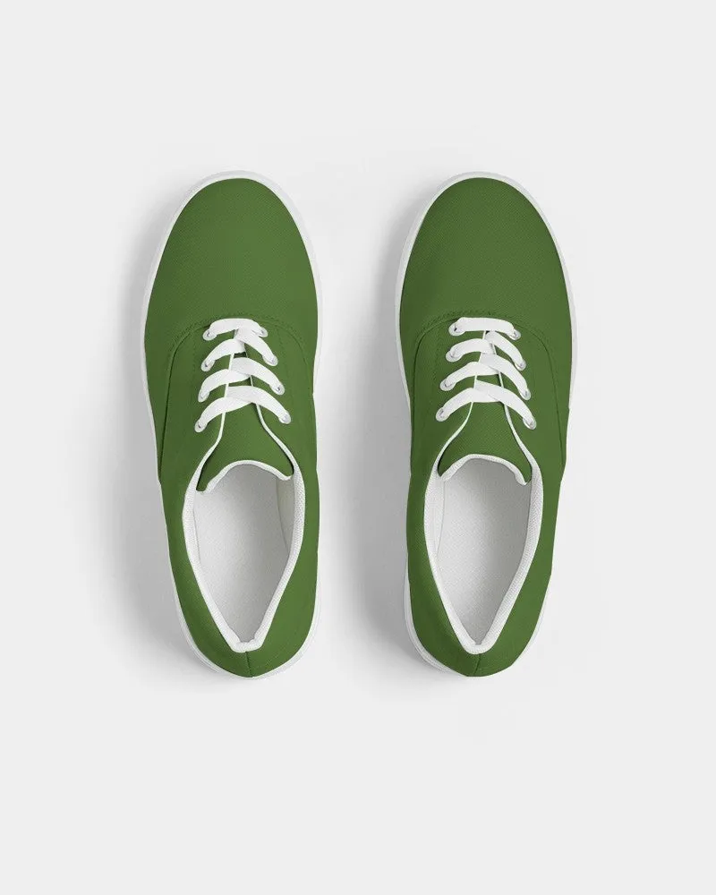 Medium Dark Warm Green Women's Canvas Sneakers | Women's | Medium Dark Pure Warm Green | C50M0Y100K60