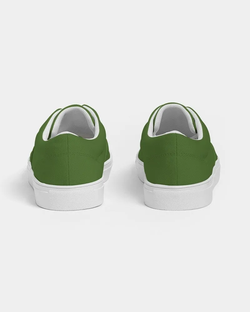 Medium Dark Warm Green Women's Canvas Sneakers | Women's | Medium Dark Pure Warm Green | C50M0Y100K60