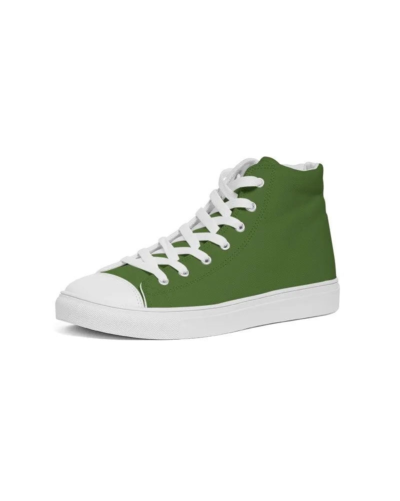 Medium Dark Warm Green Women's High-top Canvas Sneakers | Women's | Medium Dark Pure Warm Green | C50M0Y100K60