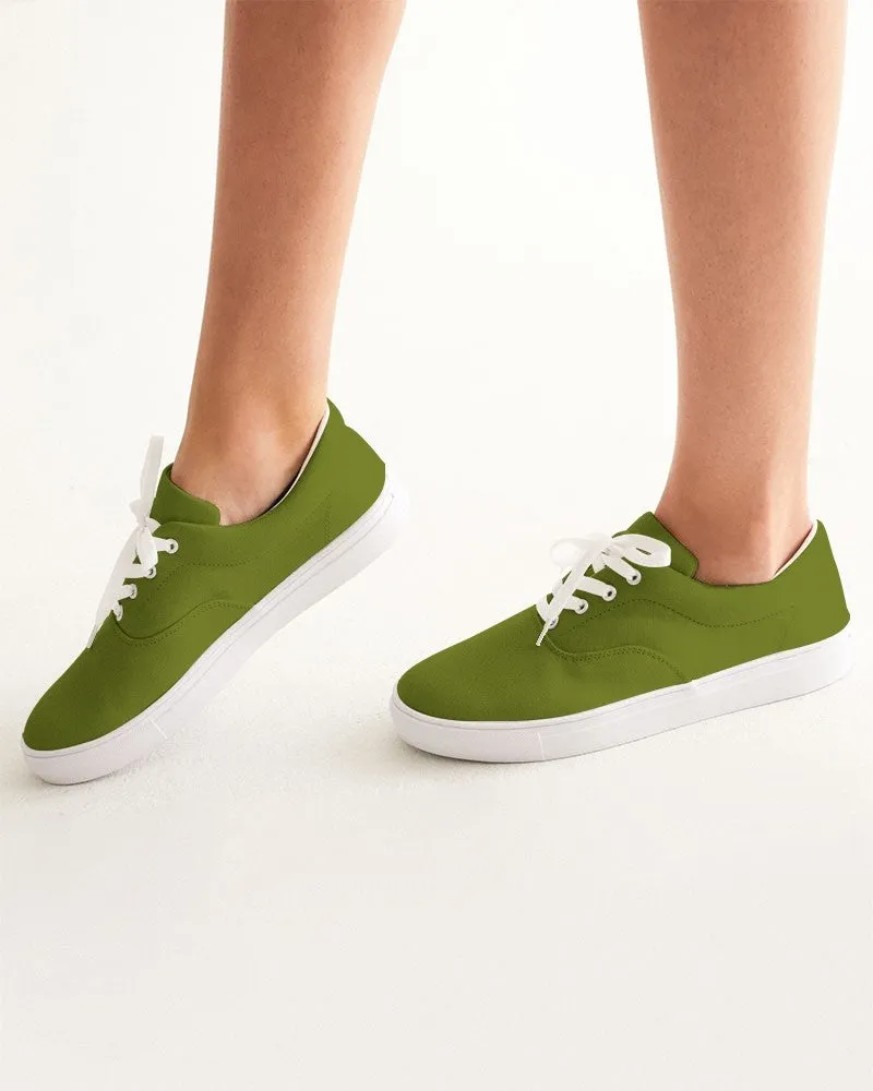 Medium Dark Yellow Warm Green Women's Canvas Sneakers | Women's | Medium Dark Pure Yellow Warm Green | C25M0Y100K60