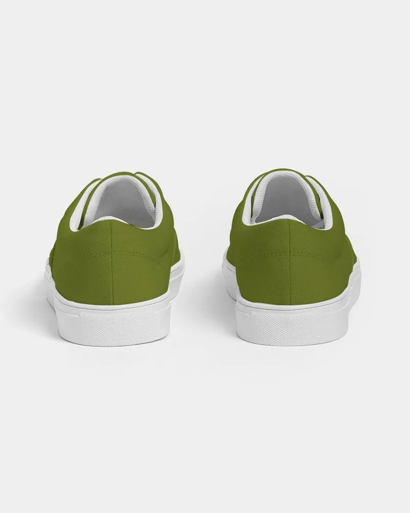 Medium Dark Yellow Warm Green Women's Canvas Sneakers | Women's | Medium Dark Pure Yellow Warm Green | C25M0Y100K60