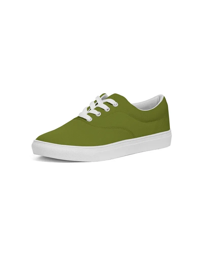 Medium Dark Yellow Warm Green Women's Canvas Sneakers | Women's | Medium Dark Pure Yellow Warm Green | C25M0Y100K60