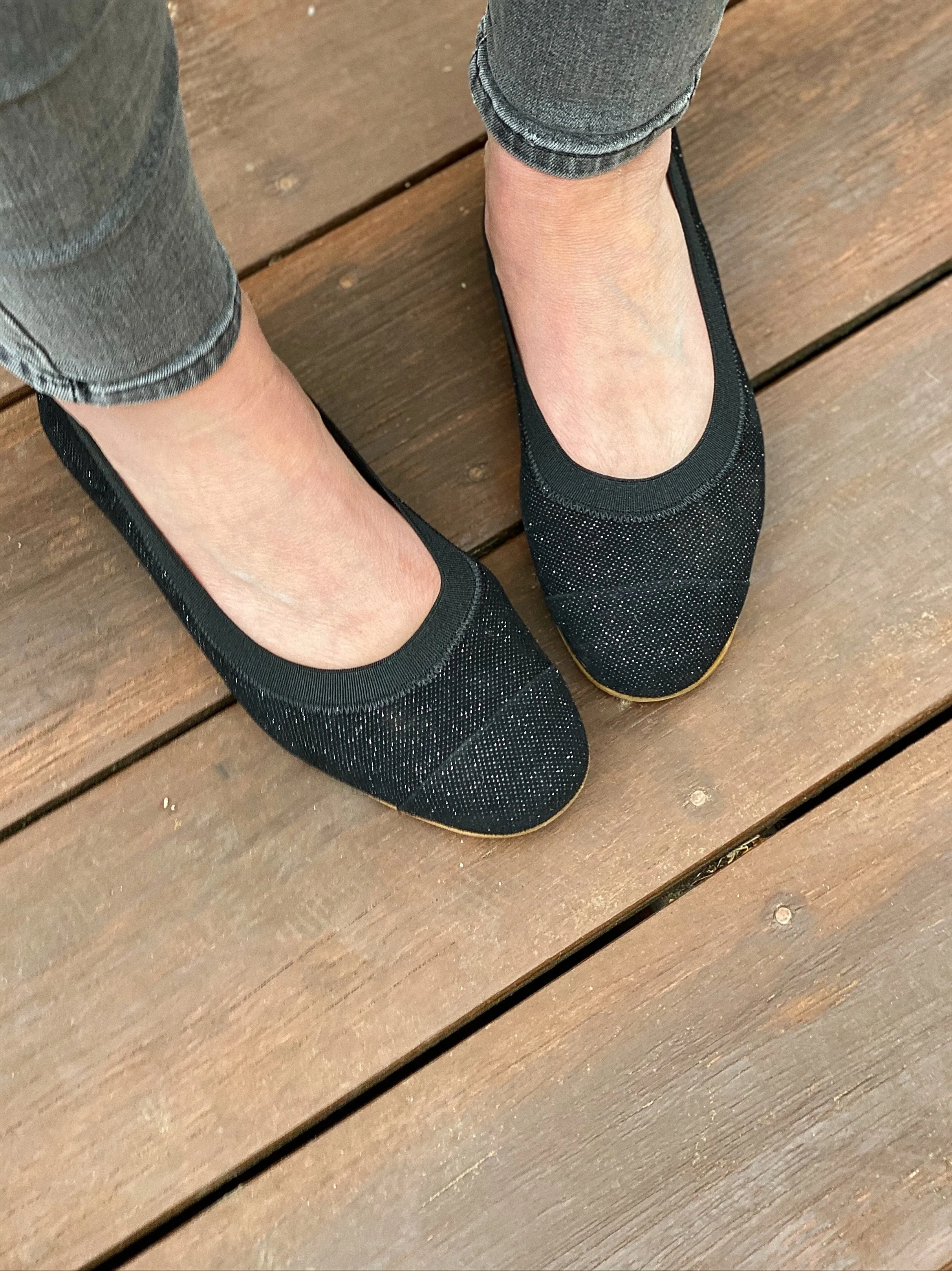 Milagra - Black Silver Glitter Ballet Flat