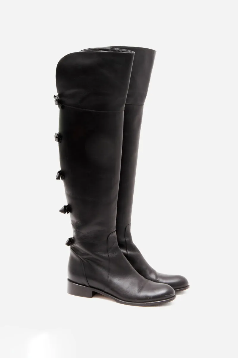 OVER THE KNEE BOW BOOTS