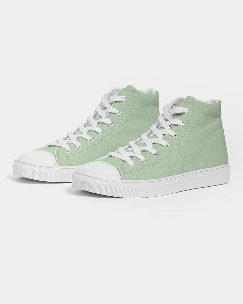 Pale Pastel Green Women's High-top Canvas Sneakers | Women's | Bright Pale Pastel Green | C22M0Y30K0