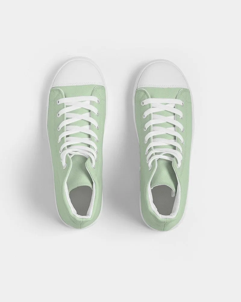 Pale Pastel Green Women's High-top Canvas Sneakers | Women's | Bright Pale Pastel Green | C22M0Y30K0