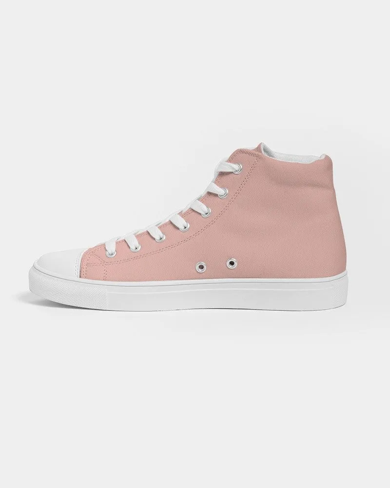 Pale Pastel Pink Red Men's High-top Canvas Sneakers | Men's | Bright Pale Pastel Pink Red | C0M30Y22K0