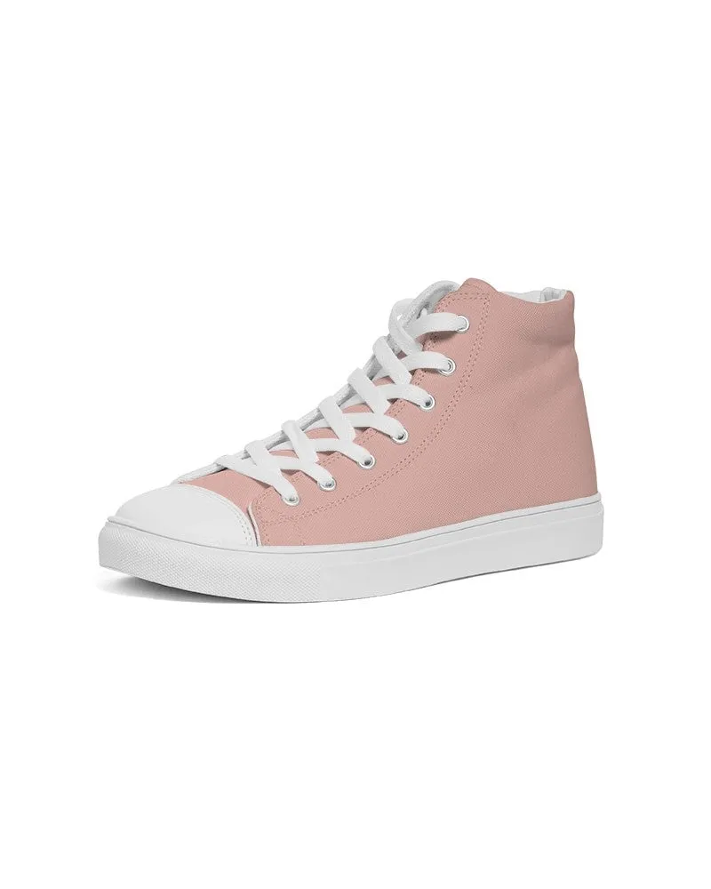 Pale Pastel Pink Red Men's High-top Canvas Sneakers | Men's | Bright Pale Pastel Pink Red | C0M30Y22K0