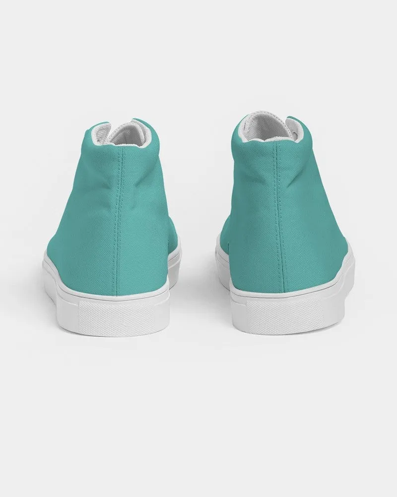 Pastel Blue Cool Green Women's High-top Canvas Sneakers | Women's | Bright Pastel Blue Cool Green | C60M0Y30K0