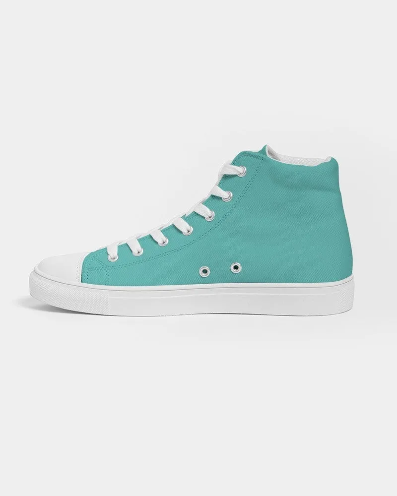 Pastel Blue Cool Green Women's High-top Canvas Sneakers | Women's | Bright Pastel Blue Cool Green | C60M0Y30K0