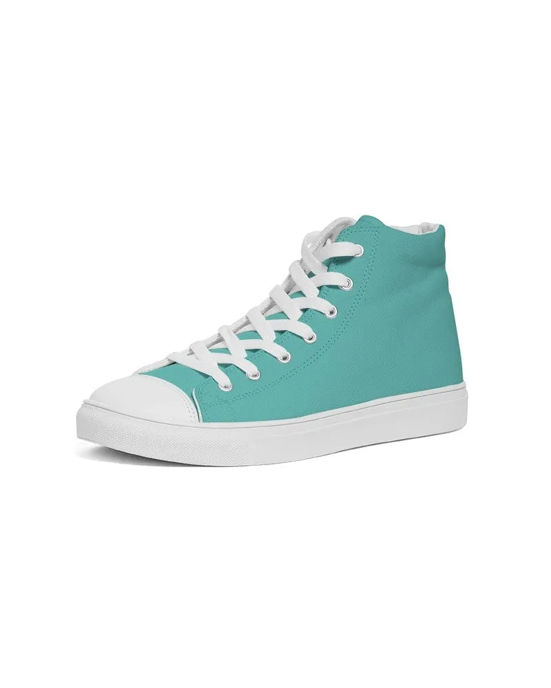 Pastel Blue Cool Green Women's High-top Canvas Sneakers | Women's | Bright Pastel Blue Cool Green | C60M0Y30K0