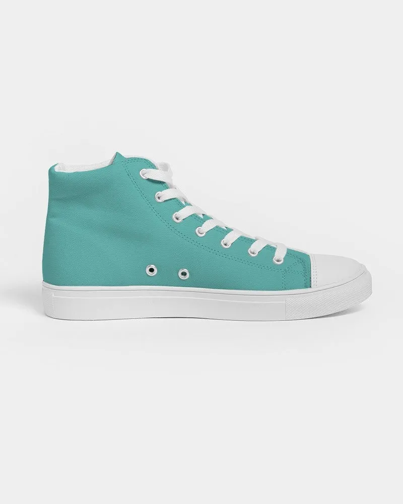 Pastel Blue Cool Green Women's High-top Canvas Sneakers | Women's | Bright Pastel Blue Cool Green | C60M0Y30K0