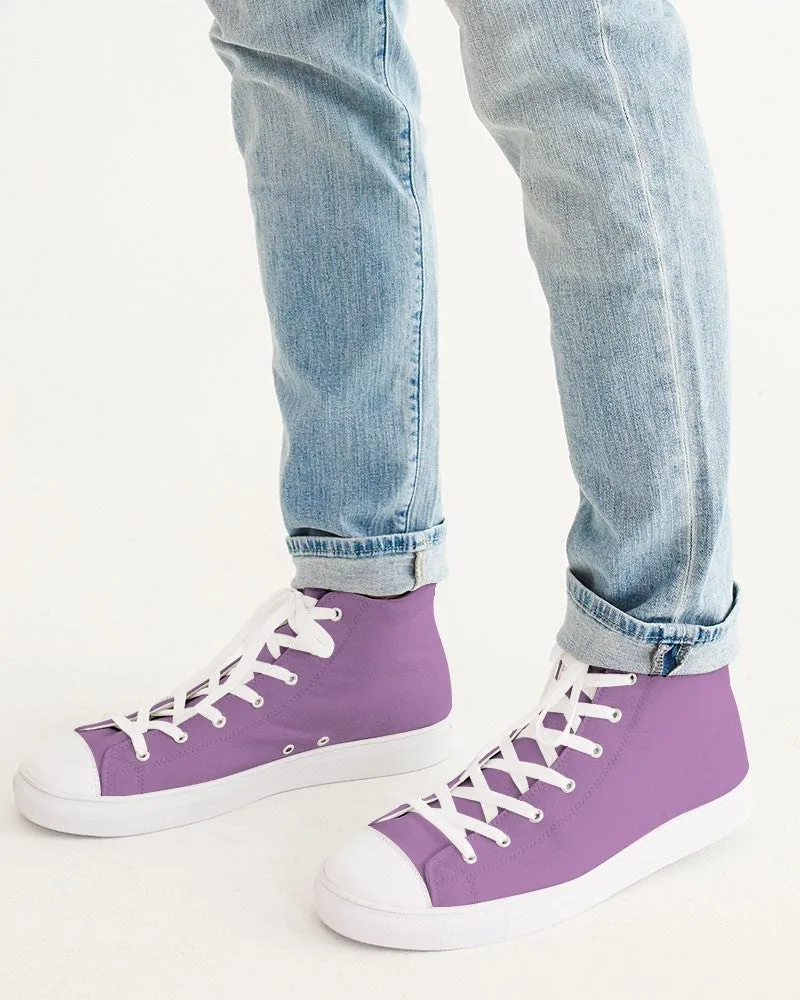 Pastel Purple Men's High-top Canvas Sneakers | Men's | Bright Pastel Purple | C30M60Y0K0