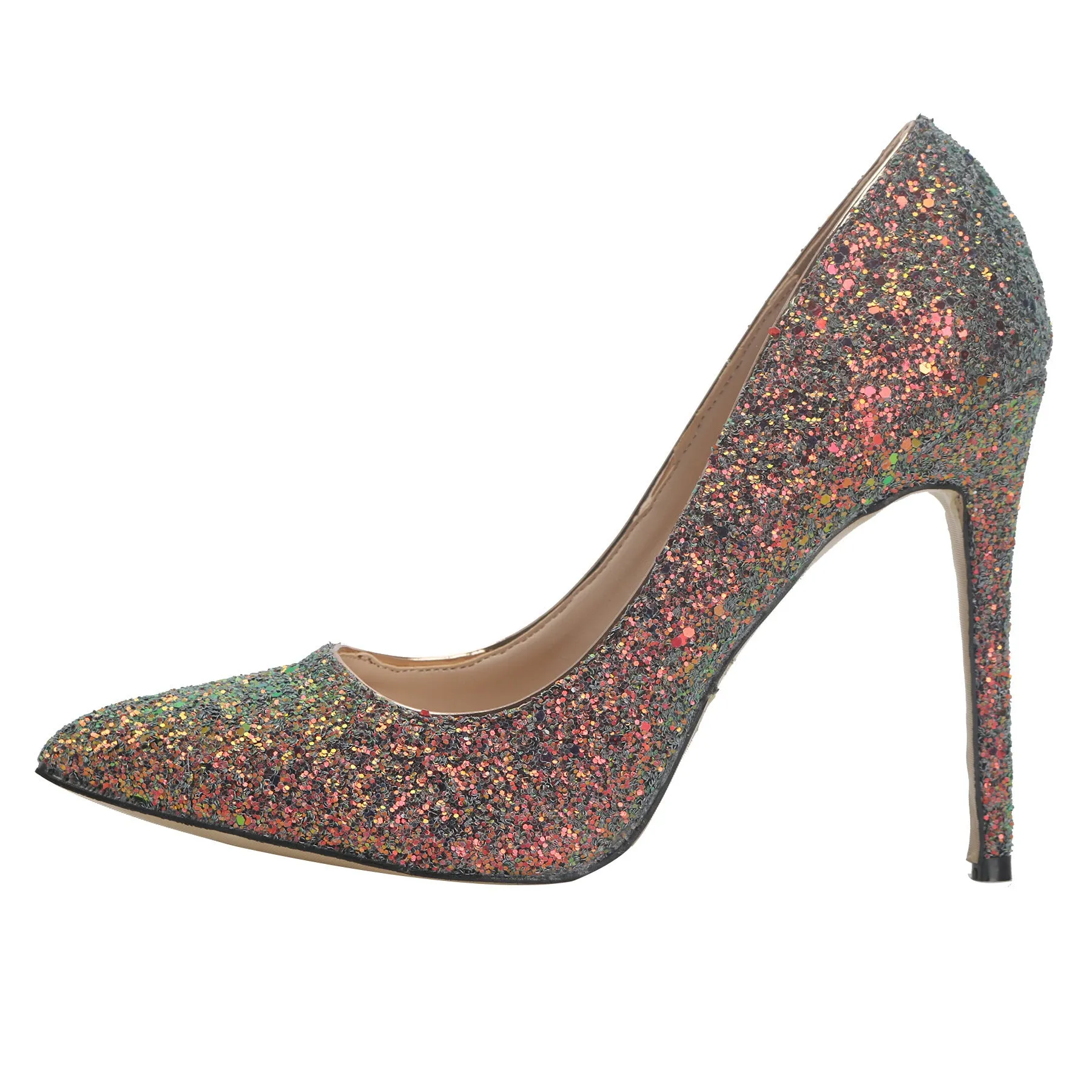 Powder Pink Glitter Heels Party Stiletto for Women