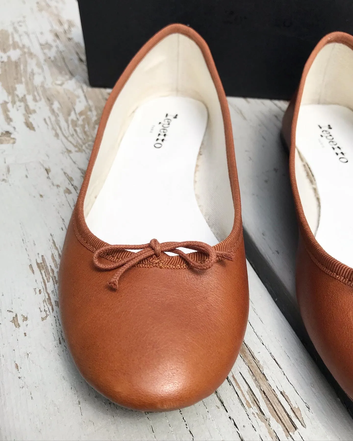 REPETTO Paris Bow Leather Ballet Flats