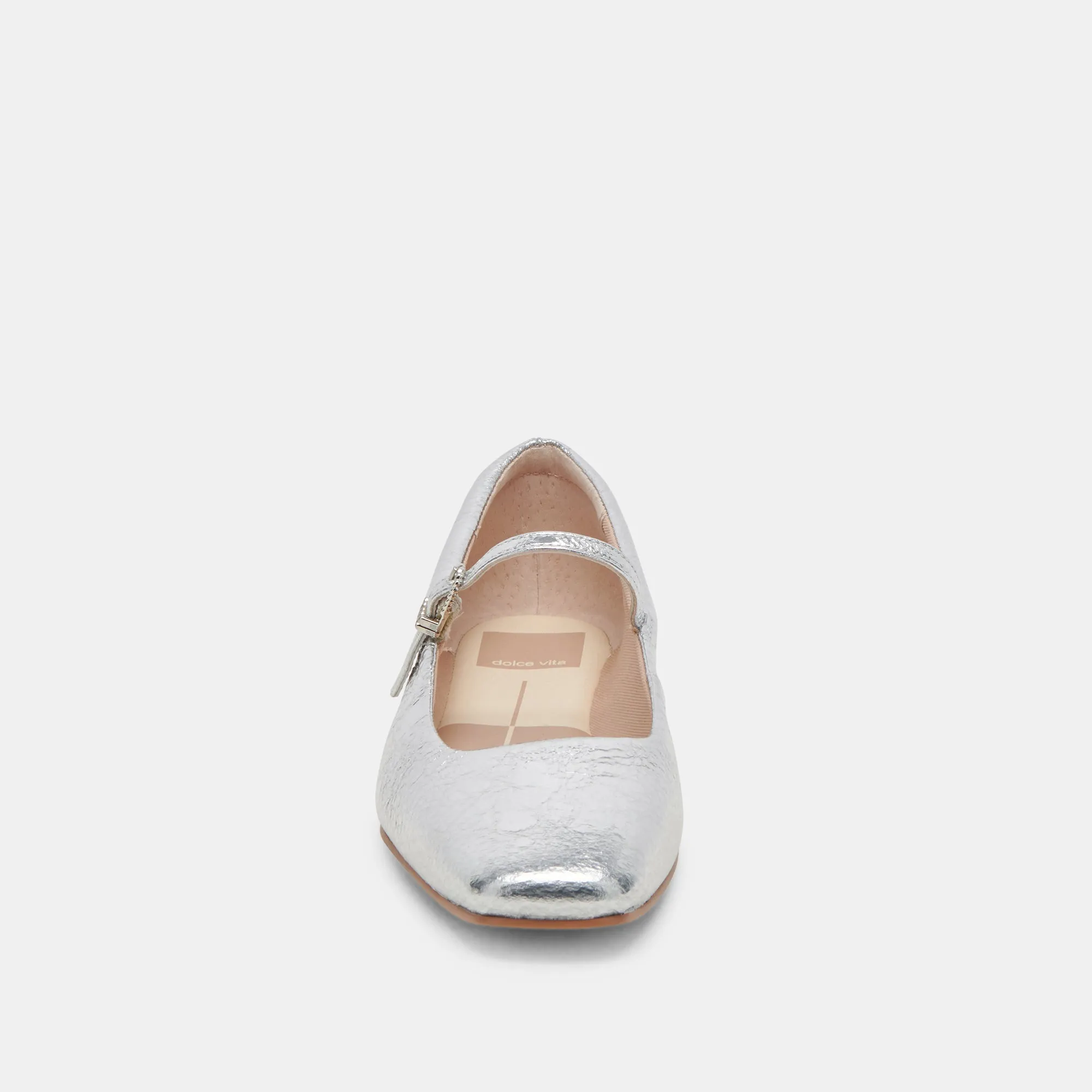 REYES BALLET FLATS SILVER DISTRESSED LEATHER