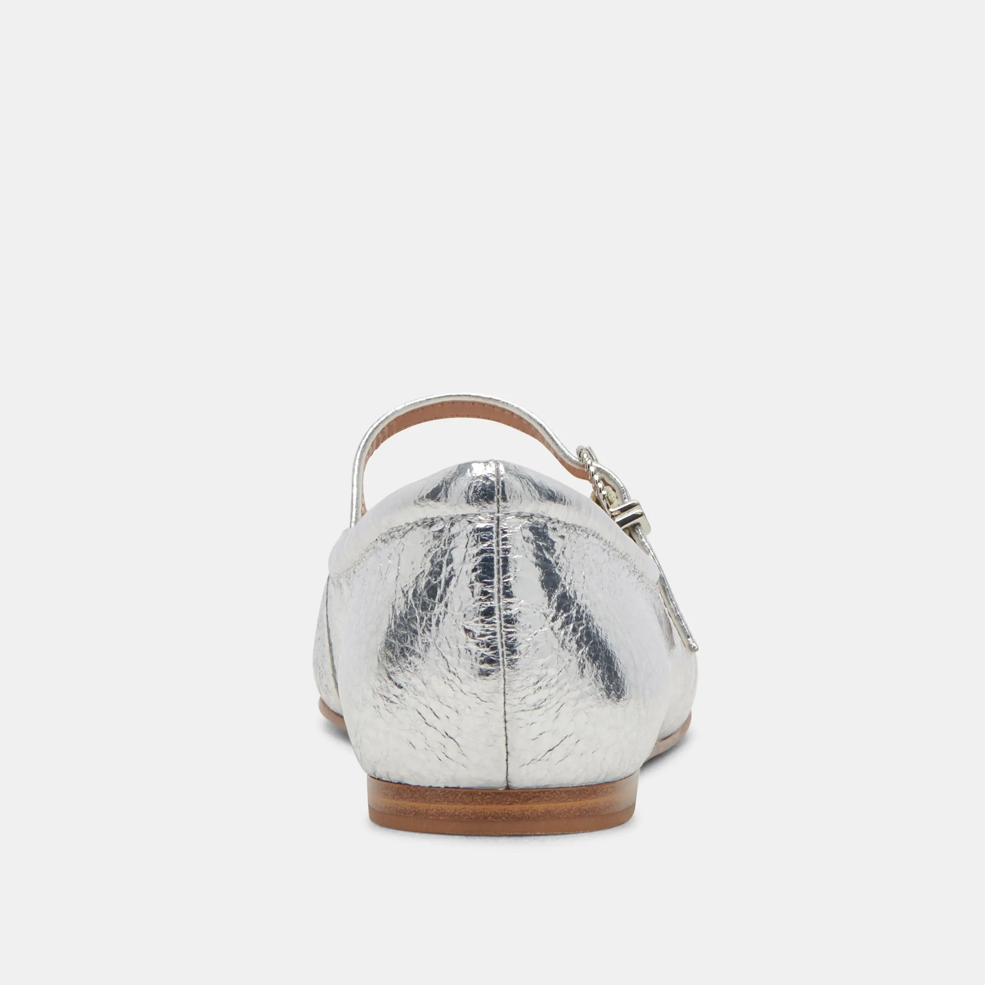 REYES BALLET FLATS SILVER DISTRESSED LEATHER